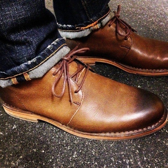 Cole Haan Glenn Chukka Chestnut Brown Leather Lace Up Boots - Picture 1 of 9